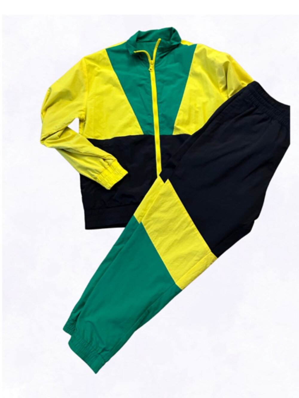 80-90s Vibe Unbranded Windbreaker Men's Track Suit